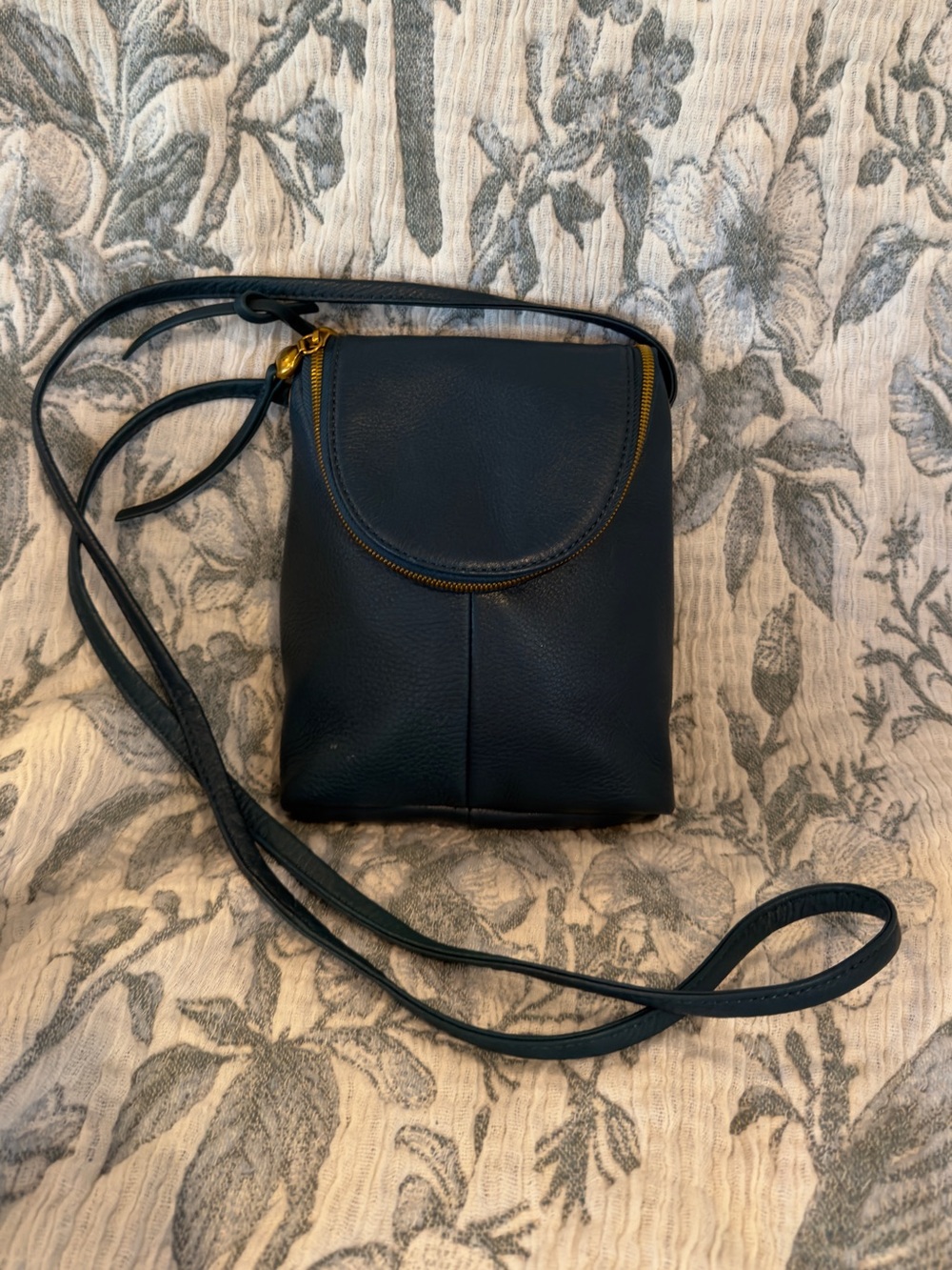 Leather HOBO Crossbody Bag in Deep Teal